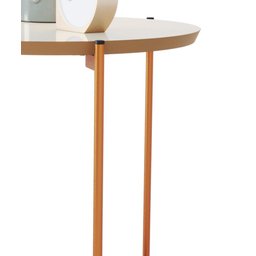 Mesa de Apoio Lateral Duda Off White Nature com Pés de Ferro Bronze Ofertamo - 3