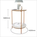 Ver imagem 4 de Mesa de Apoio Lateral Duda Off White Nature com Pés de Ferro Bronze Ofertamo