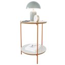 Ver imagem 2 de Mesa de Apoio Lateral Duda Off White Nature com Pés de Ferro Bronze Ofertamo