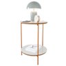 Mesa de Apoio Lateral Duda Off White Nature com Pés de Ferro Bronze Ofertamo - 2