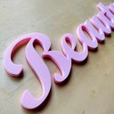 Ver imagem 2 de Adorno De Parede Beauty - Quadro / Palavra / Lettering 3d - Toque 3D:Rosa Claro