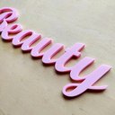 Ver imagem 3 de Adorno De Parede Beauty - Quadro / Palavra / Lettering 3d - Toque 3D:Rosa Claro