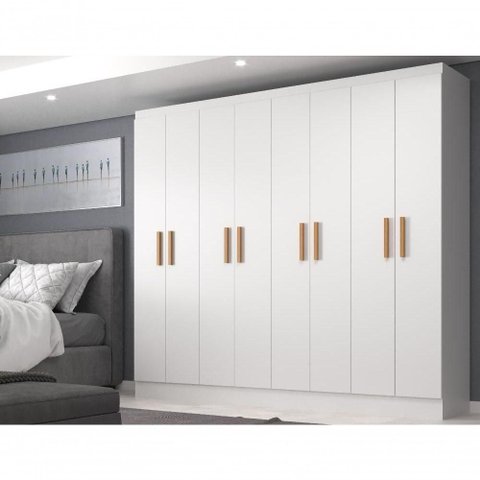 Guarda Roupas Paris 8 Portas Casal - Branco Branco