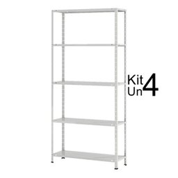 Kit 4 Estante Aço 5 Prateleiras Suporta 100Kg W3 10071 - 1