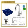 Kit Cuba Aq33 Volcano com Torneira Luxo e Válvula Click com Sifão e Flexível - 10