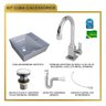 Kit Cuba Aq33 Volcano com Torneira Luxo e Válvula Click com Sifão e Flexível - 10