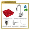 Kit Cuba Aq33 Volcano com Torneira Luxo e Válvula Click com Sifão e Flexível - 10