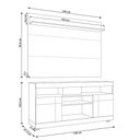 Ver imagem 5 de Rack para Sala com Painel para TV 55 pol Raya C04 Noce Milano Preto Fosco - Lyam Decor