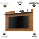 Ver imagem 3 de Rack para Sala com Painel para TV 55 pol Raya C04 Noce Milano Preto Fosco - Lyam Decor