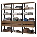 Ver imagem 2 de Guarda Roupa Closet Modulado 6 Gavetas 12 Prateleiras 210cm Valencia Rustic Preto