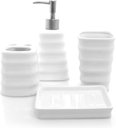 Ver imagem 1 de Kit 4pçs Banheiro Lavabo Luxo Modelagem 3d Cerâmica Premuim