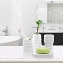 Ver imagem 3 de Kit 4pçs Banheiro Lavabo Luxo Modelagem 3d Cerâmica Premuim