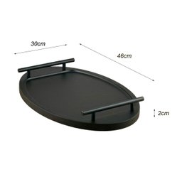 Bandeja Cantinho Café Decorativa da Manhã Escritório 46x26 Maraka Interiores Preto Preto Fosco - 6
