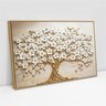 Quadro Decorativo Árvore da Vida Flores Brancas Sala Quarto Casa Escritório - 2