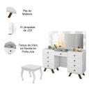 Ver imagem 5 de Penteadeira com Porta Joias 9 Gavetas e Banqueta Cristal Branco
