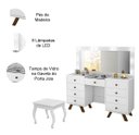 Ver imagem 5 de Penteadeira com Porta Joias 9 Gavetas e Banqueta Cristal Branco
