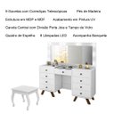 Ver imagem 6 de Penteadeira com Porta Joias 9 Gavetas e Banqueta Cristal Branco