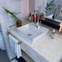 Ver imagem 1 de Kit Cuba Aq33 Volcano com Torneira Luxo e Válvula Botão