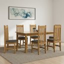 Ver imagem 1 de Conjunto Sala de Jantar Mesa 160cm e 6 Cadeiras Estofadas 100% Madeira Maciça Essen Yescasa Marrom/Nogueira/Cinza