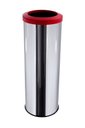 Ver imagem 1 de Lixeira Inox Aro Esmaltado 30 Litros Área Gourmet Cozinha Banheiro - Vermelho