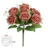 Buque de Flores Rosa X9 Laranja Cha 30cm - 2