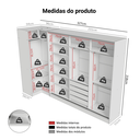 Ver imagem 5 de Guarda-roupa Modulado Neo + Guarda-roupa Royale 3 Portas de Correr de Espelho Branco Madesa
