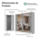 Ver imagem 6 de Guarda-roupa Modulado Neo + Guarda-roupa Royale 3 Portas de Correr de Espelho Branco Madesa