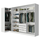 Ver imagem 7 de Guarda-roupa Modulado Neo + Guarda-roupa Royale 3 Portas de Correr de Espelho Branco Madesa