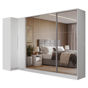 Ver imagem 4 de Guarda-roupa Modulado Neo + Guarda-roupa Royale 3 Portas de Correr de Espelho Branco Madesa