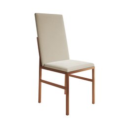 Cadeira de Jantar Estofada Mônaco Premium Cobre e Bege - 2