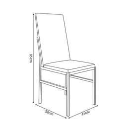 Cadeira de Jantar Estofada Mônaco Premium Cobre e Bege - 3
