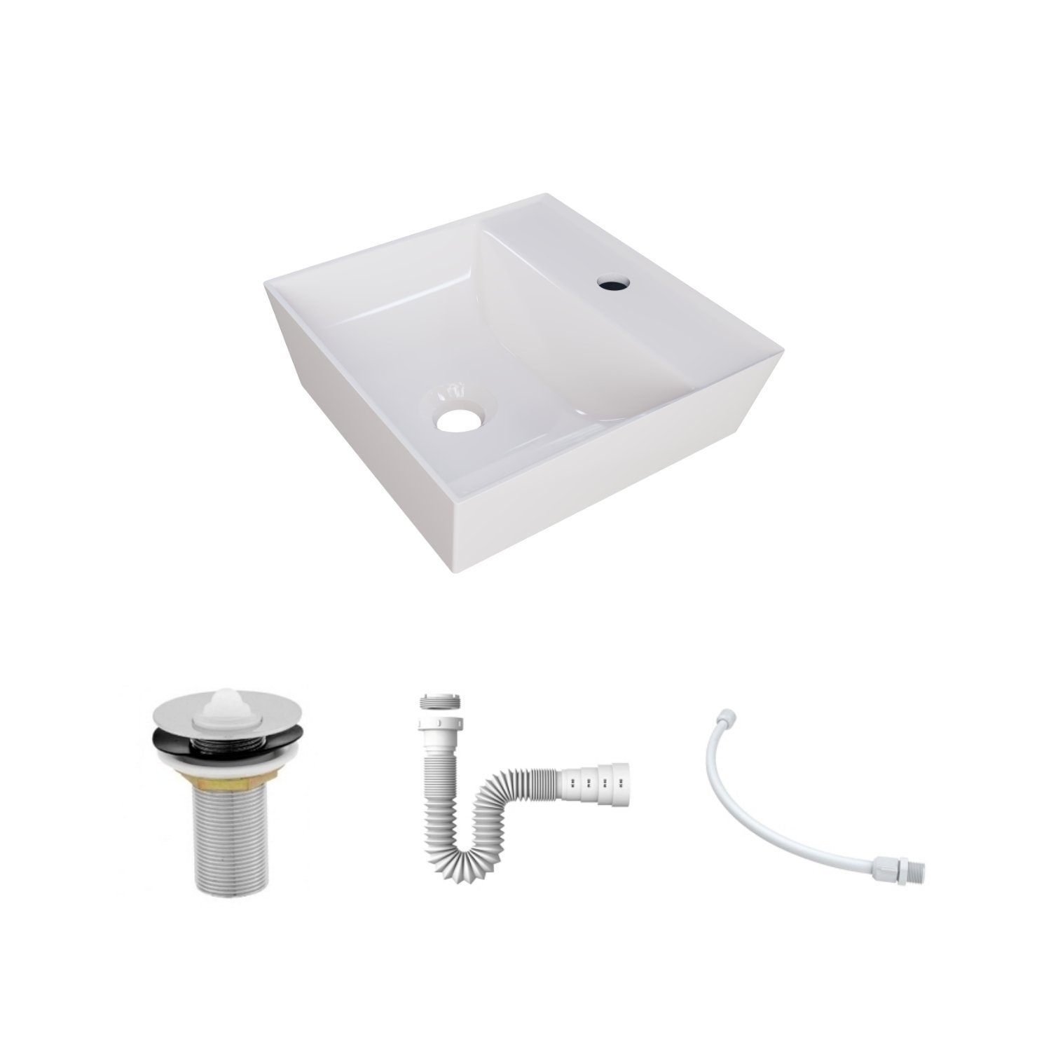Kit Cuba Aq33 Volcano com Válvula Metal e Sifão com Flexível - 3