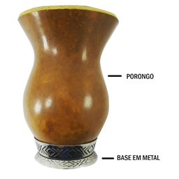 Cuia para Chimarrão Porongo com Base em Metal Ditreviso Marrom - 5