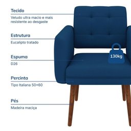 Poltrona Decorativa Stella em Veludo Just Time - 6