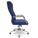 Ver imagem 5 de Cadeira de Escritório Giratória Presidente Base Cromada Kirk P03 Vinil Azul - Lyam Decor