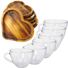 Conjunto de Pires de Coração e Xícara de Café 230ml - 1