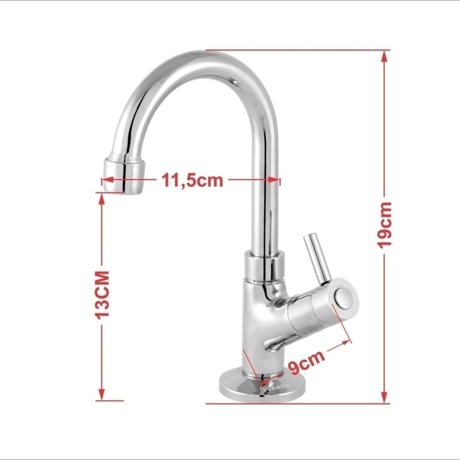 Kit Cuba Aq33 Volcano com Torneira 1198 e Válvula Metal com Sifão e Flexível - 6