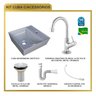 Kit Cuba Aq33 Volcano com Torneira 1198 e Válvula Metal com Sifão e Flexível - 10