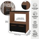 Ver imagem 2 de Balcão Cooktop Elisa 75cm 2 Portas para Cozinha com Espaço de Forno Cor:savana / Preto;tamanho:5