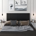 Ver imagem 2 de Cabeceira Para Cama Casal Tulipa 1,40 Estofada Suede Preto - Rede Móveis