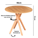 Ver imagem 3 de Mesa de Jantar Redonda de Madeira - June de 90cm Cor Freijó