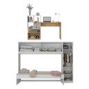 Ver imagem 5 de Conjunto Quarto Cama de Solteiro com Guarda-roupas e Escrivaninha Multimóveis Mp4123 Branco/rustic