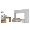 Ver imagem 1 de Conjunto Quarto Cama de Solteiro com Guarda-roupas e Escrivaninha Multimóveis Mp4123 Branco/rustic