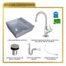 Kit Cuba Aq33 Volcano com Torneira 1198 e Válvula Botão com Sifão e Flexível - 10