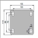 Ver imagem 3 de Rodizio Borracha 8x2 Pol.com Freio P/lixeira Glpf.82.bm.fp