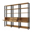 Ver imagem 1 de Estante de Escritório Modulada 2 Portas 2 Gavetas 219cm Texas Multimóveis Mp6060 Preto/madeirado