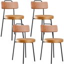 Ver imagem 1 de Kit 04 Cadeiras Decorativas Estofada Para Sala Jantar Barcelona L02 Couríssimo Camel Whisky - Lyam L