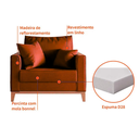 Ver imagem 4 de Poltrona Beny Individual em Suede, Base em Madeira, com 2 Almofadas.