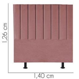 Cabeceira Cama Box Casal Estofada Carla 140 Cm Suede:rosê - 3