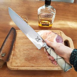 Faca Forjada Integral 9mm Dorso Cabo Osso Artesanal 10' Churrasco Aço Inox 420c Bruta - 5